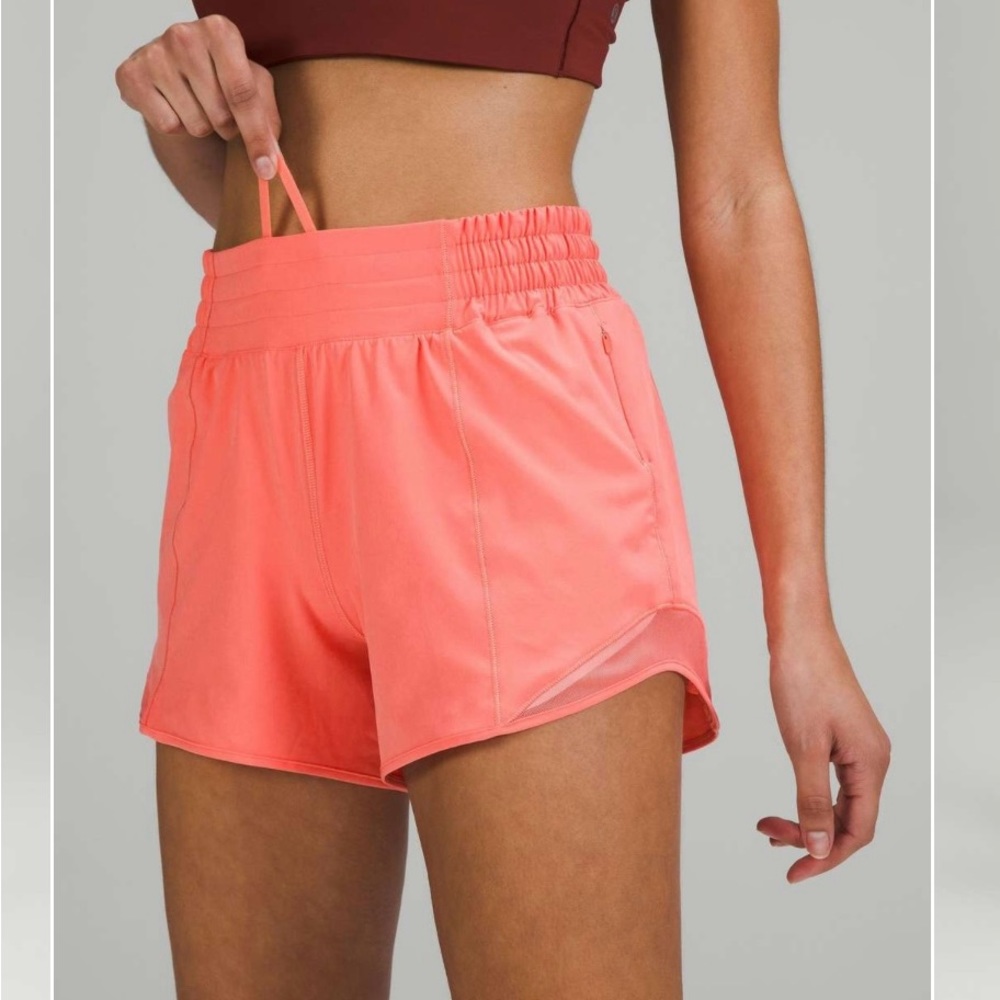 Lululemon Hotty Hot High-Rise Lined Short 4” | Raspberry Cream | size 4